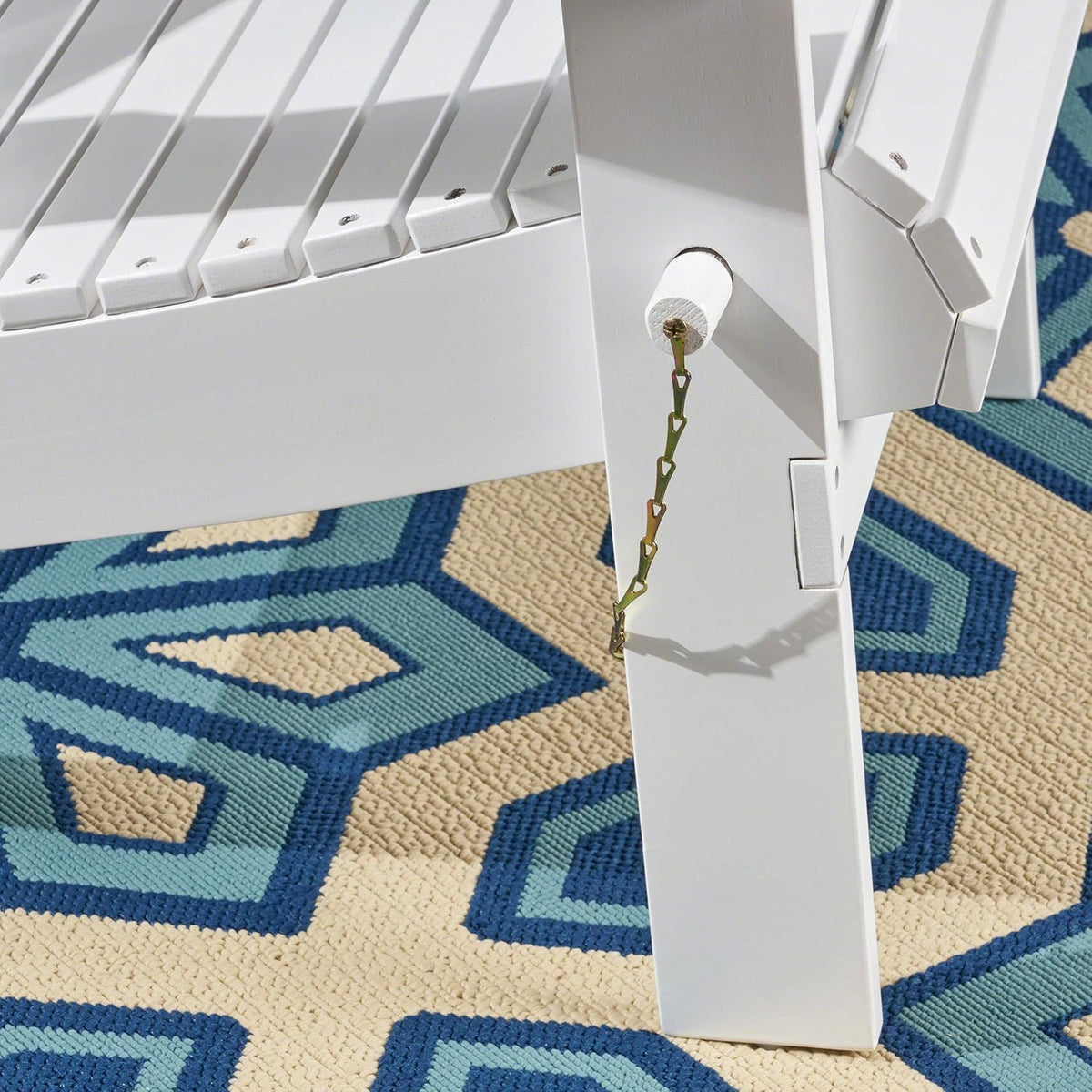 White Finish Acacia Wood Adirondack Chair U434589