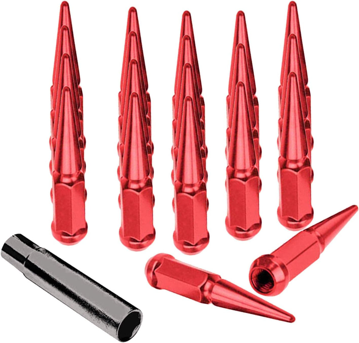 20 pcs Black Solid Steel Lug Nuts with Installation Key V72359