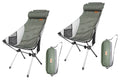 Ultralight High Back Folding Camping Chair with Headrest and Carry Bag, 2 Pack U298672