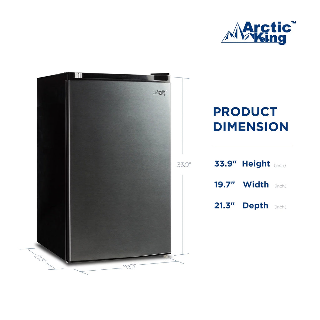 4.4 Cu ft Black Stainless Steel Look Mini Fridge U137