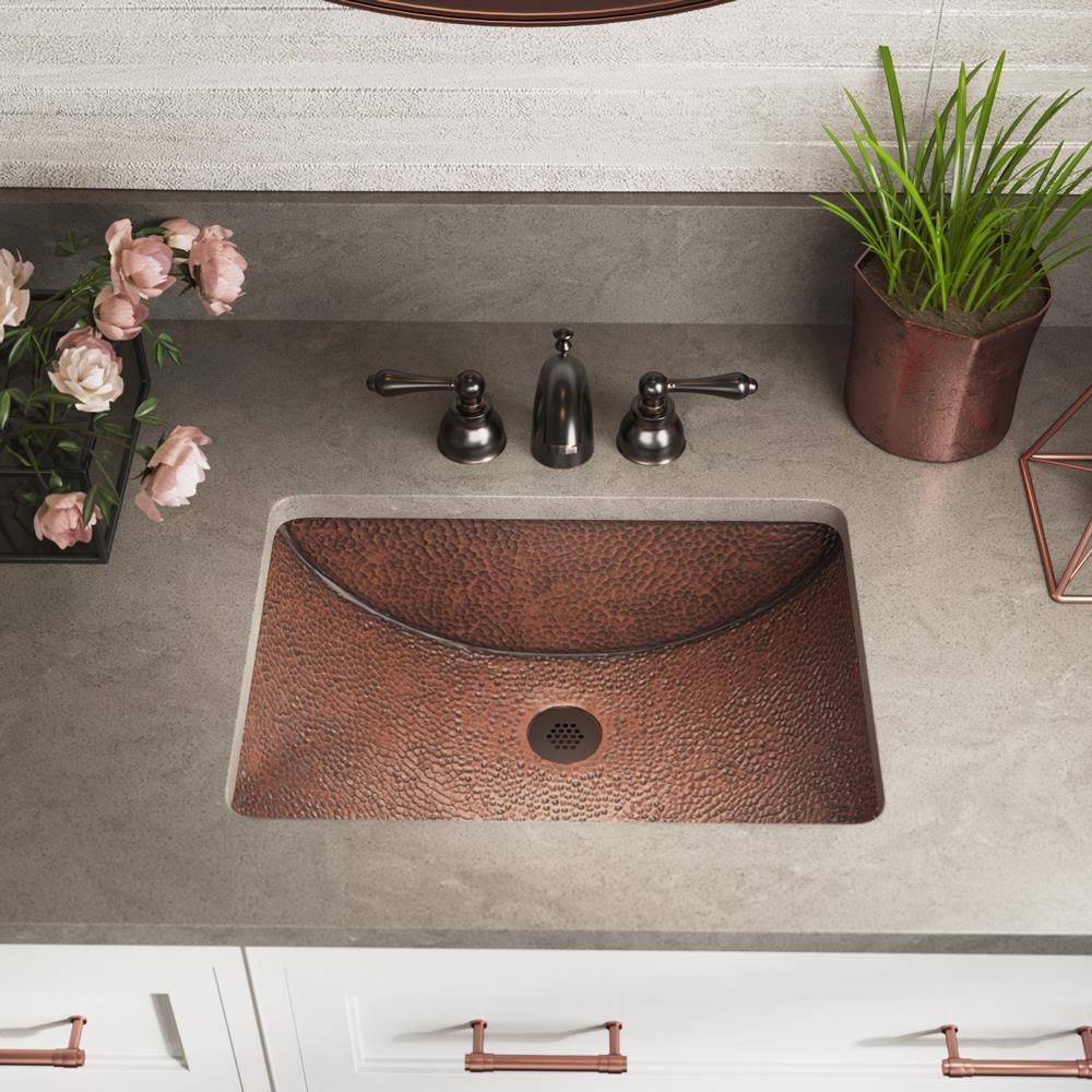 Copper Rectangular Undermount Bathroom Sink M895
