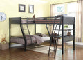 Black and Gunmetal 2-piece Metal Twin Over Full Bunk Bed Set A712