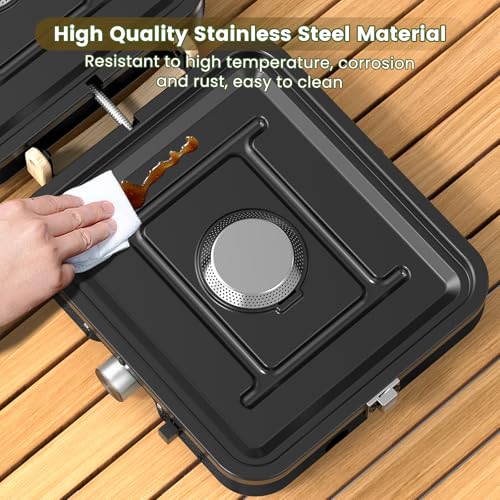 2-Burner Portable Propane Camp Stove with Griddle and Carrying Bag S431