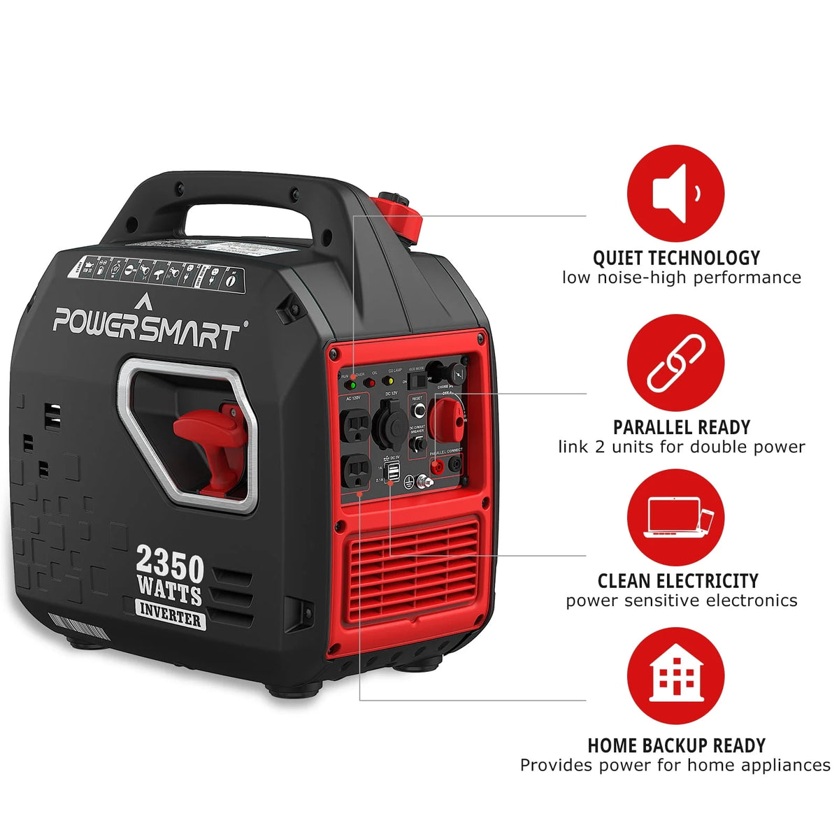 2350W Portable Inverter Gas Generator J48945