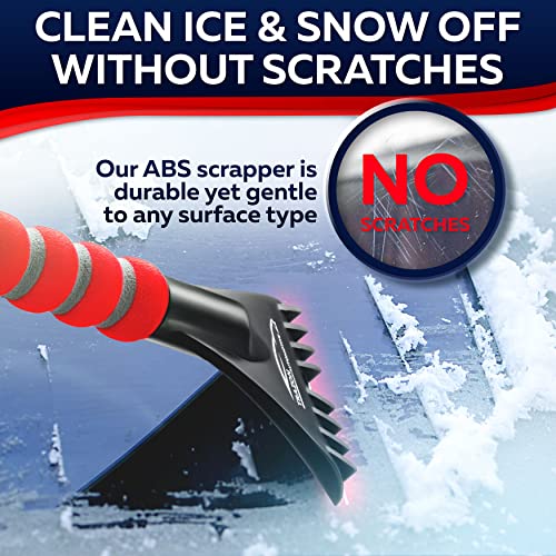 27" Snow Brush & Ice Scrapers with Foam Grip, Detachable, Gray Z915699
