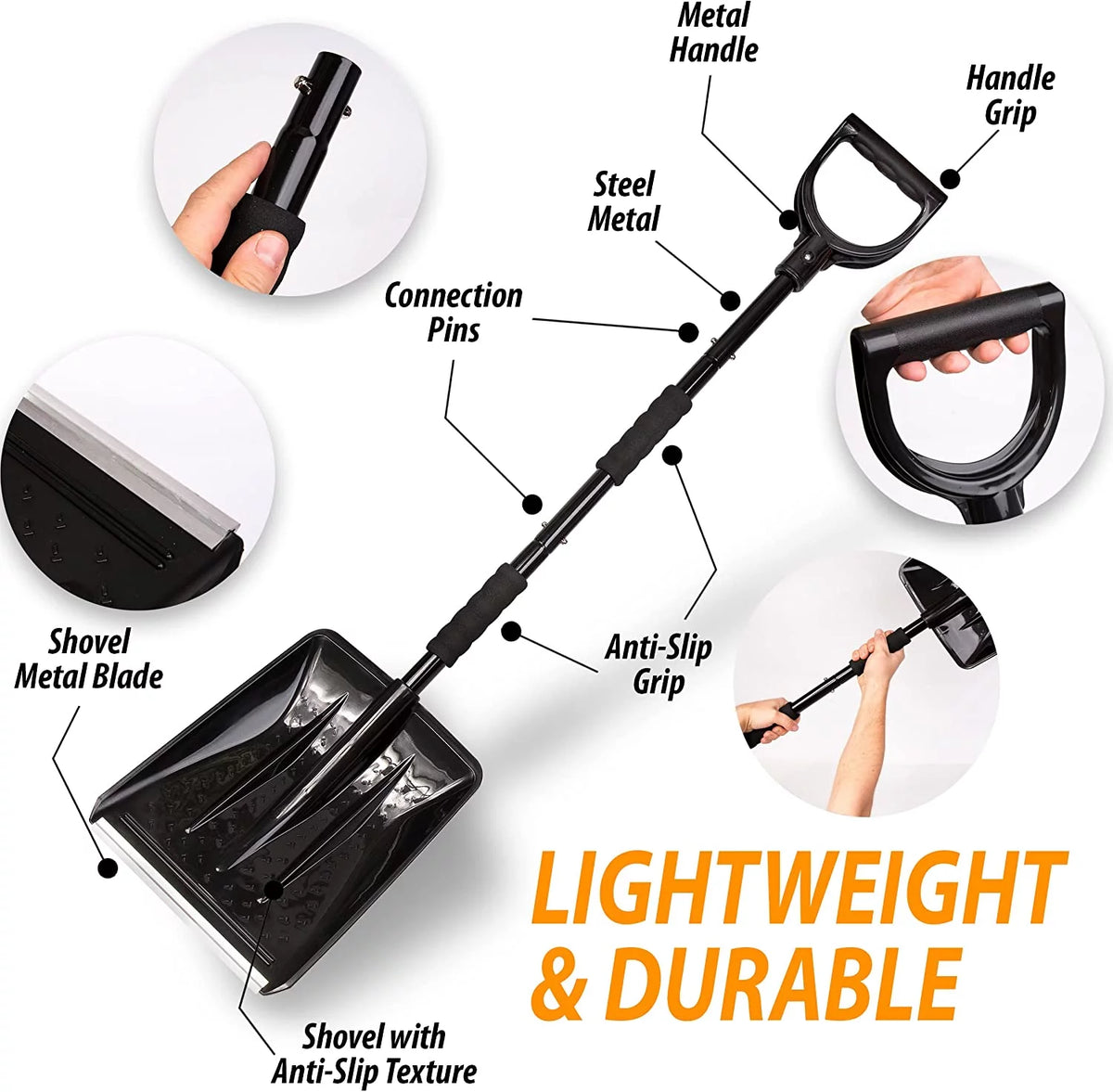 3-in-1 Snow Shovel Brush Kit with Ice Scraper L8702