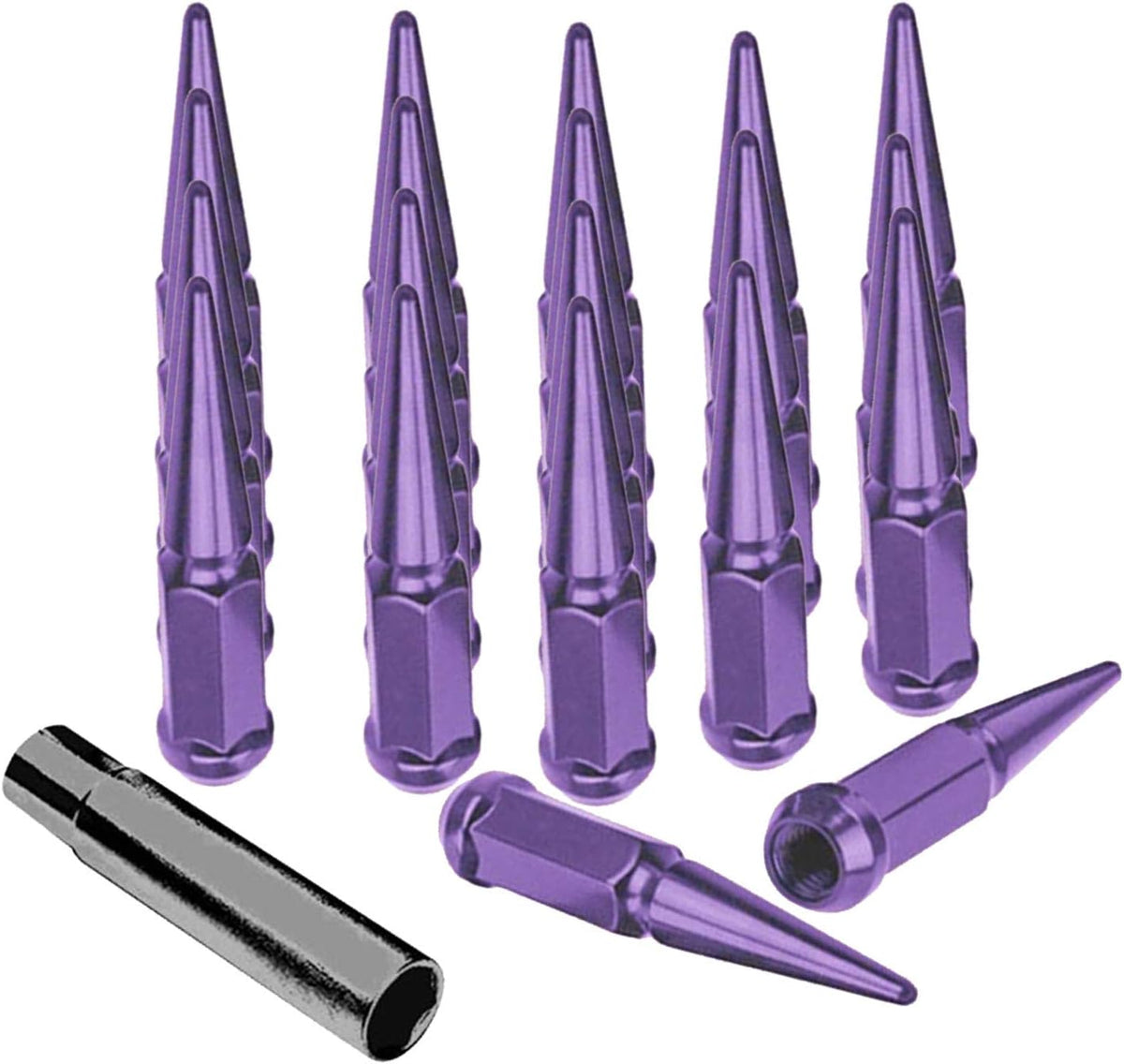 20 pcs Black Solid Steel Lug Nuts with Installation Key V72359