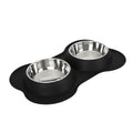 Double Dog Bowls with Bone Shaped Mat Diner Set G8891