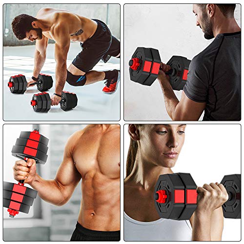Set of 2 Adjustable Dumbbell Barbell Weight Set R110