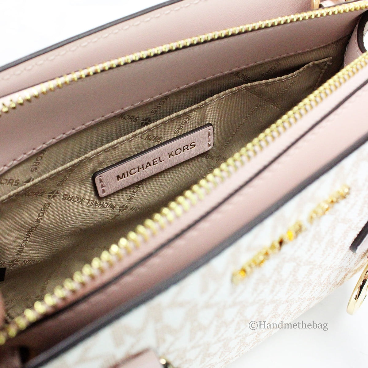 White Rose Gold PVC Satchel Purse Bag G9127