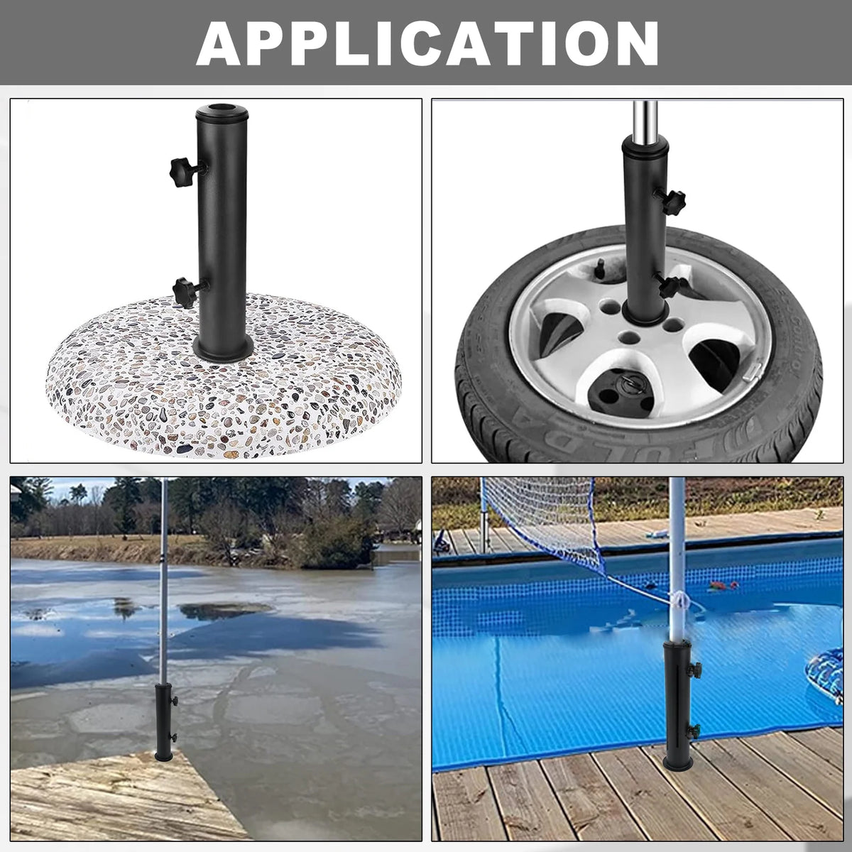 Black Granite Umbrella Tube Holder I5459