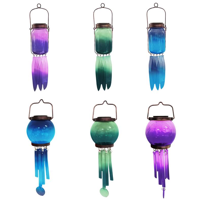 17 in. Assorted Glass Solar Ball Wind Chime Case - Pack of 24 I924