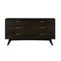 Brown Solid Wood Six Drawer Dresser W552865