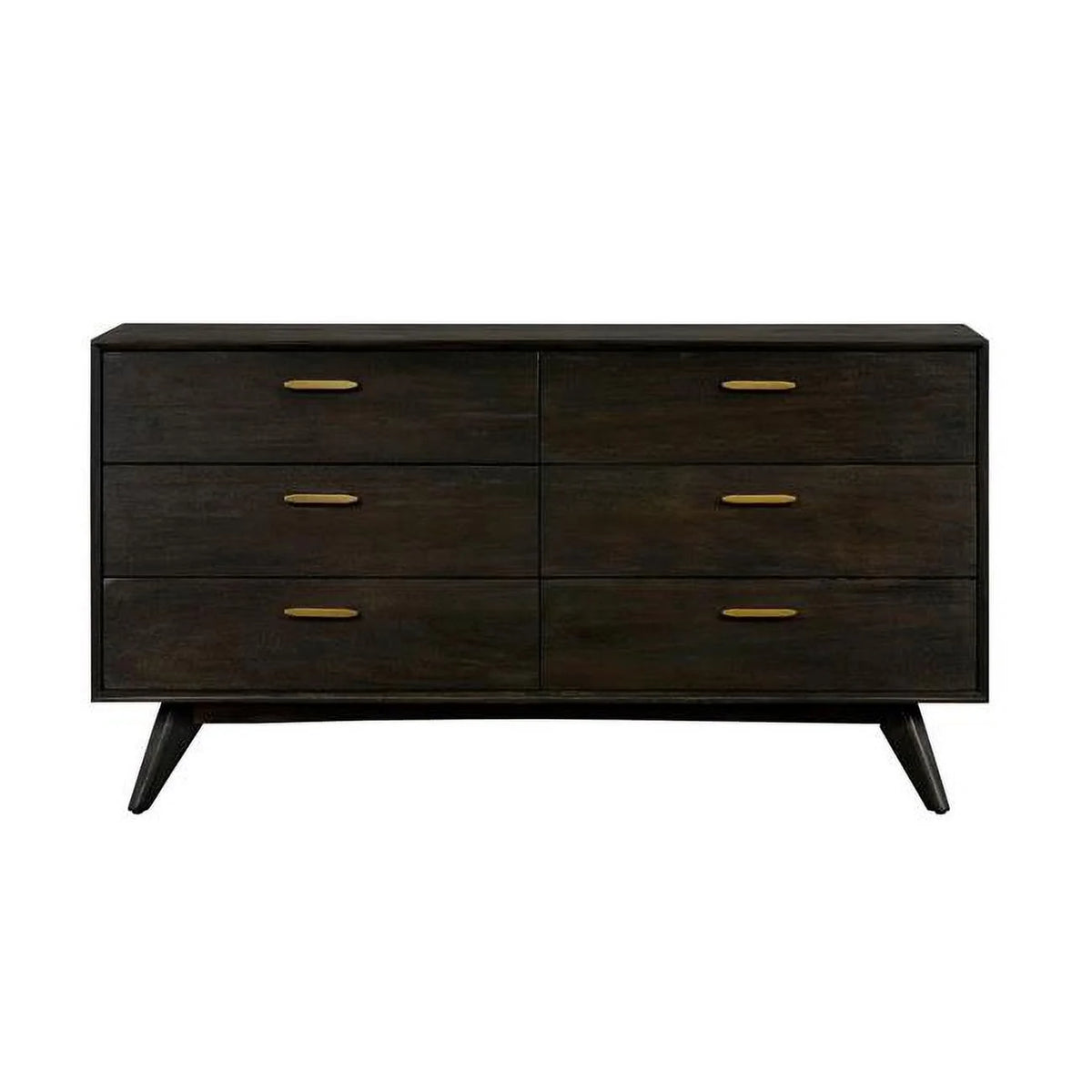 Brown Solid Wood Six Drawer Dresser W552865