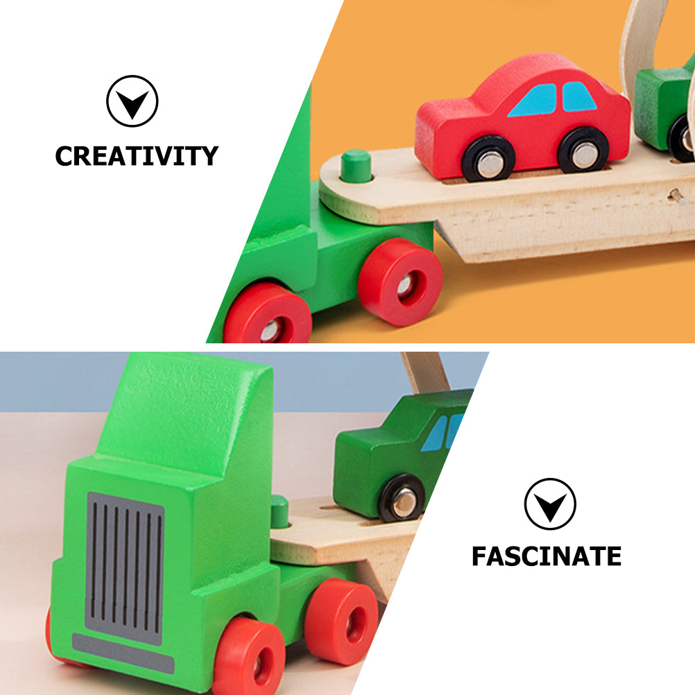 Wooden Kids Car Pickup Truck Figurine L758