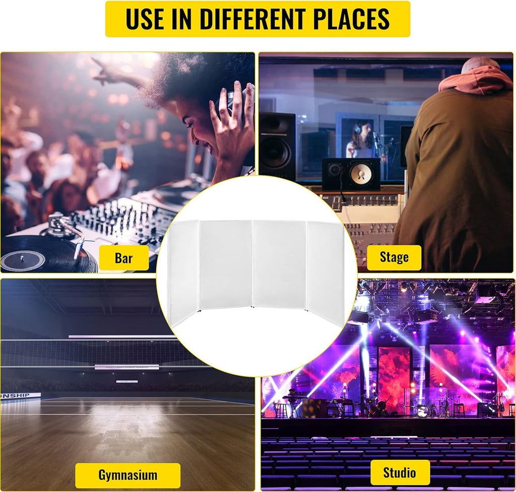 White and Black Portable DJ Facade Booth with Travel Bag P877