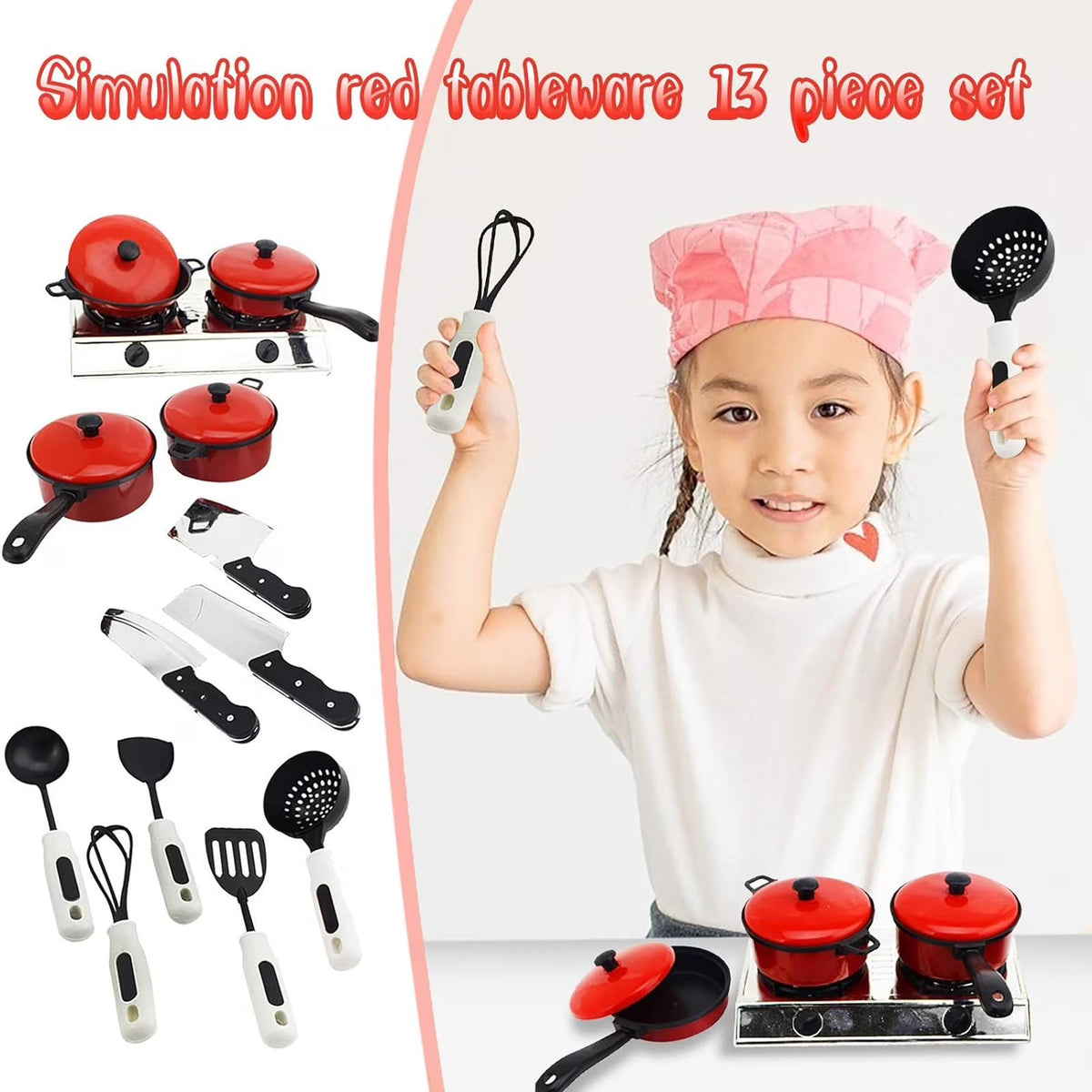 13 Piece Kitchen Toys Set with Pots and Pans R62535