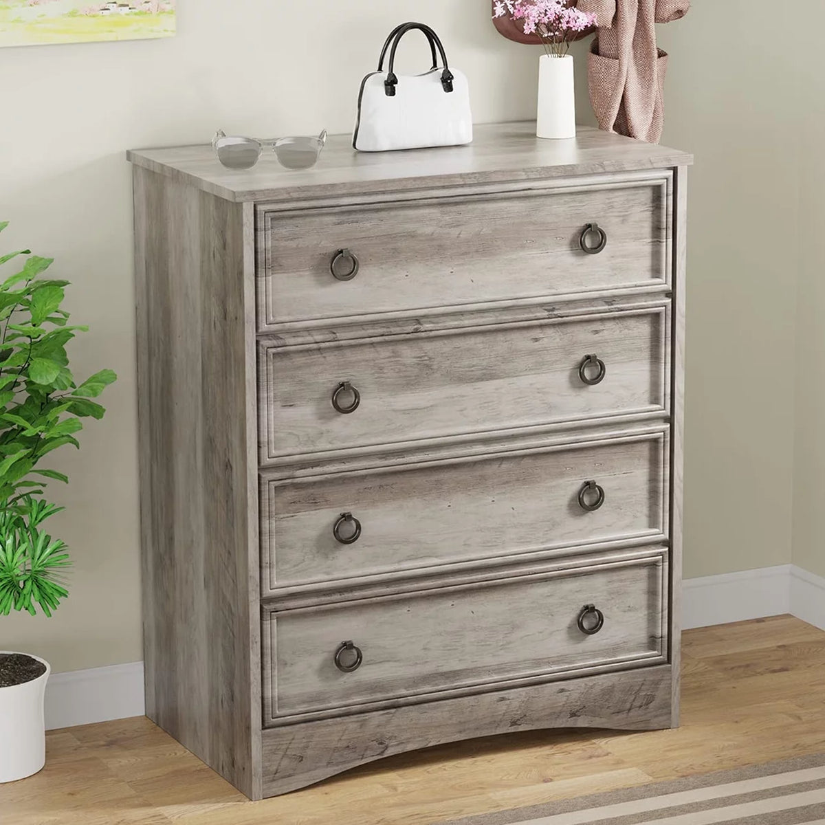 Gray 4 Drawer Dresser V682102