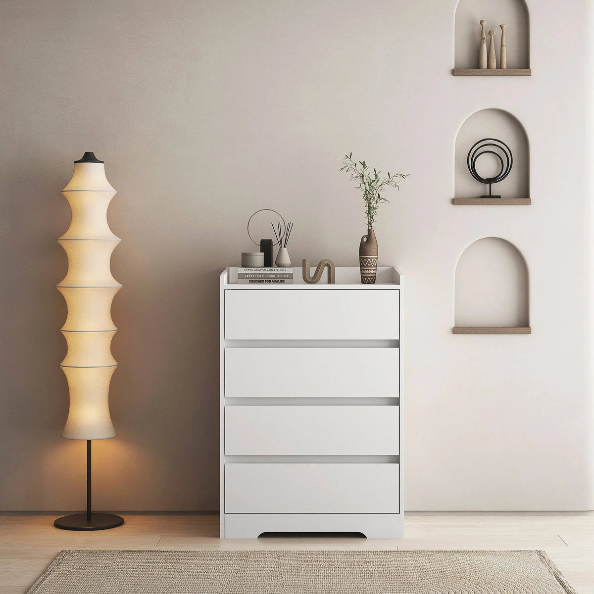 White 4 Drawer Dresser P2738