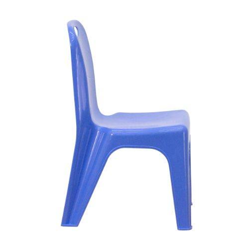Blue Plastic Stackable School Chair with Carrying Handle M366187