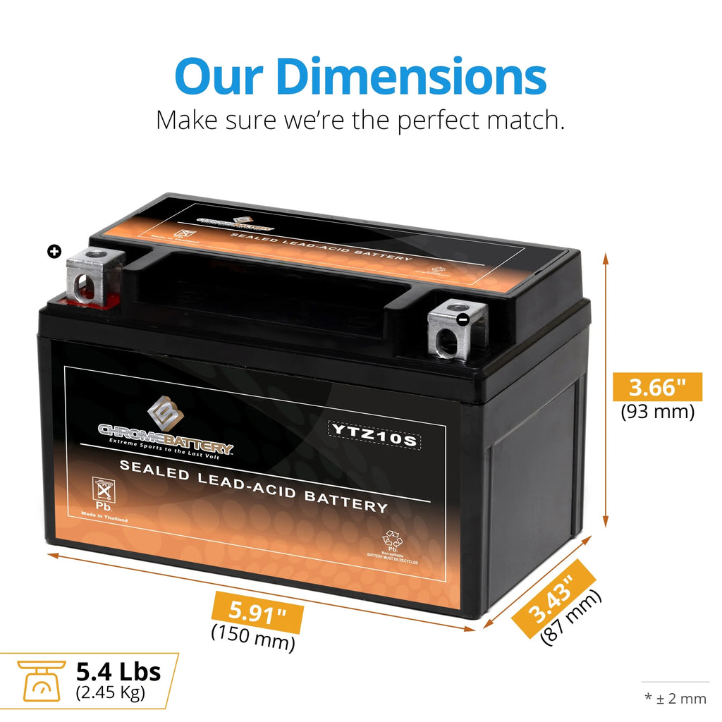 12 Volts 8.6 Ah 190 Cca Motorcycle Battery V1236