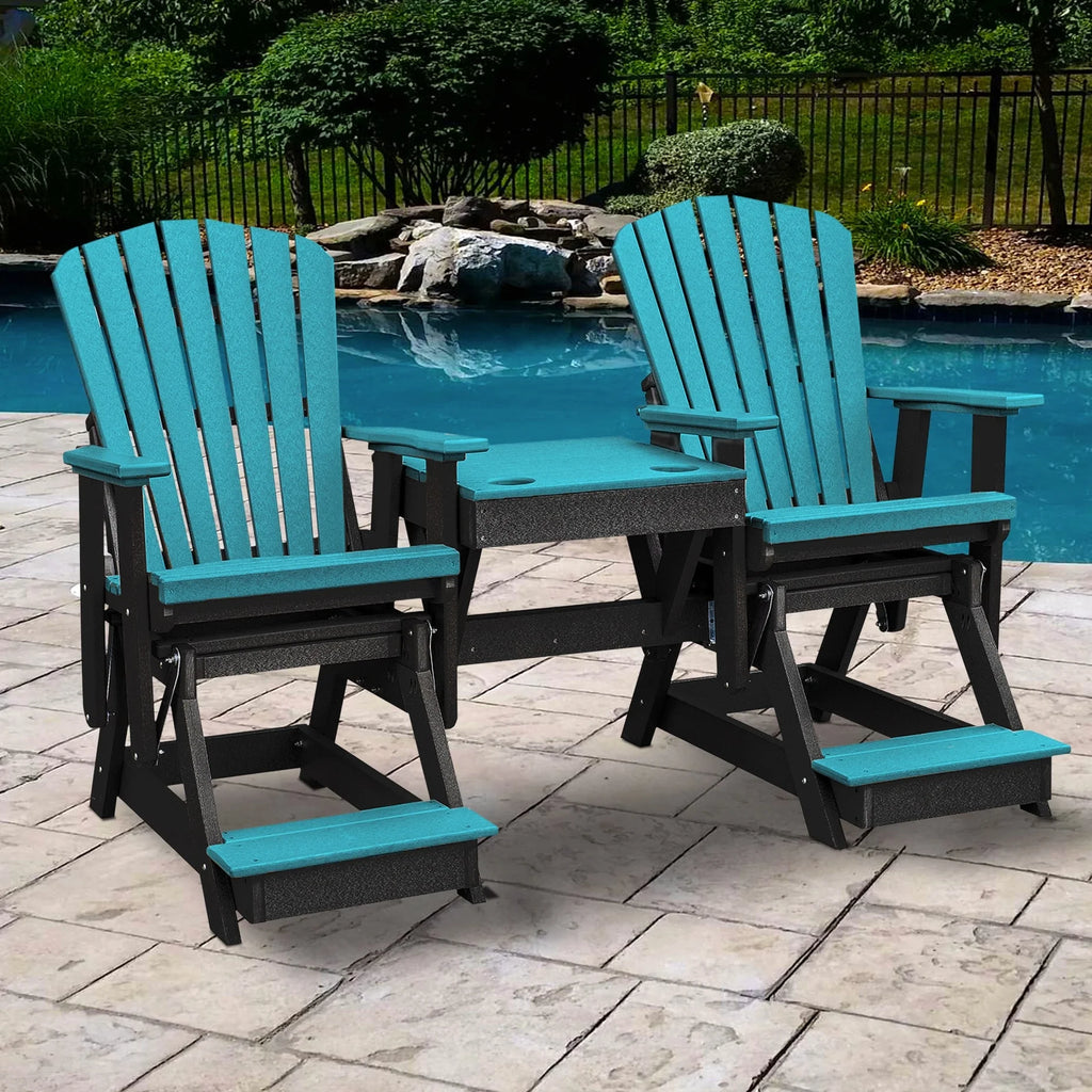 Aruba Blue and Black Glider with Center Table M61332