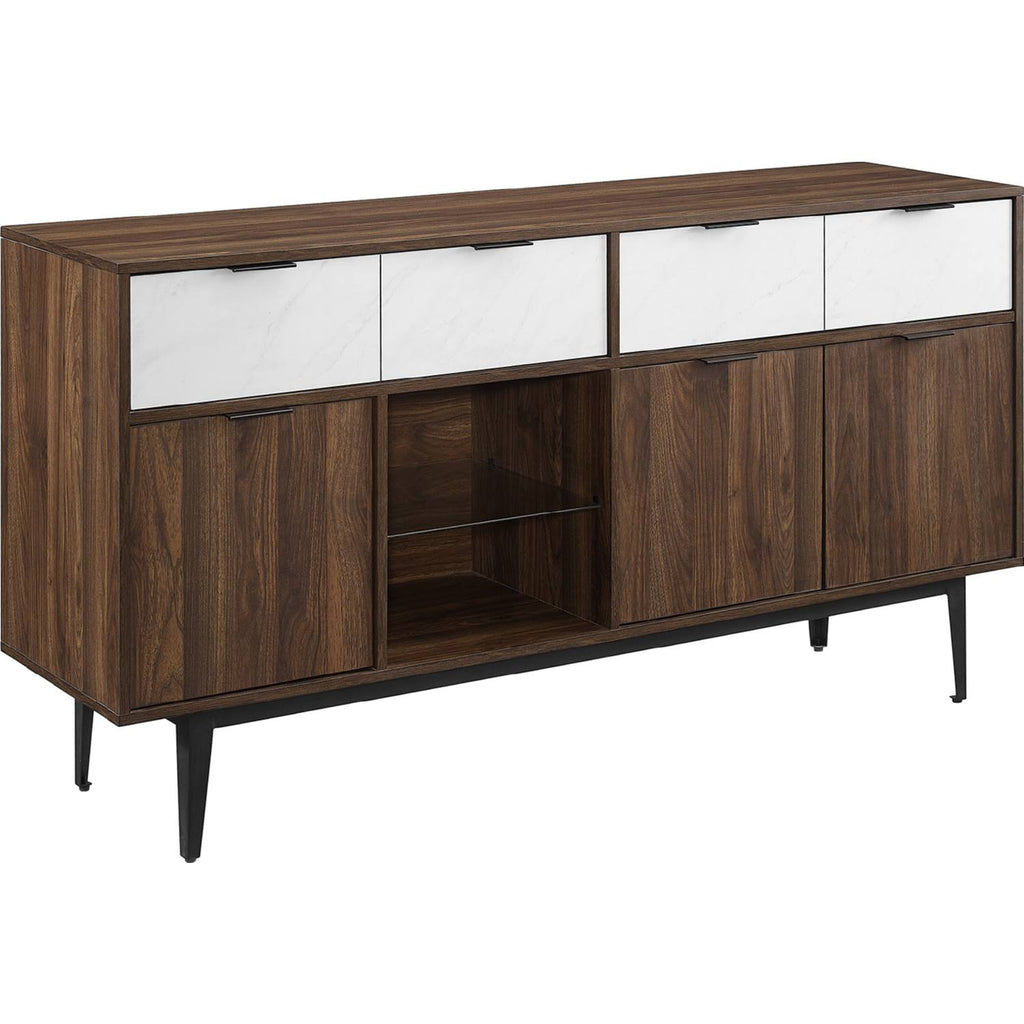 Faux White Marble 2 Drawer Sideboard Z61788