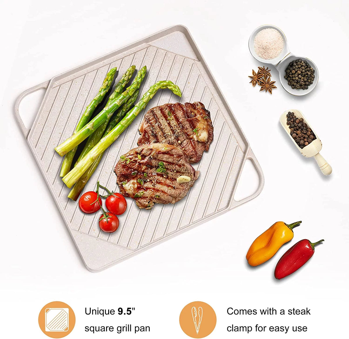 Beige 11 Piece Nonstick Cookware Set Z23989