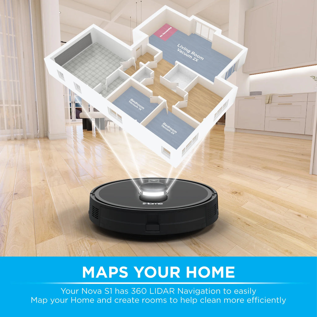 Robot Vacuum with LIDAR Navigation, 150 Min Runtime, 2700pa Suction Z607326