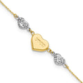 14 Karat Two-Tone Heart Bracelet V950384