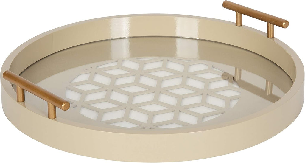 Sand Light Brown Round Decorative Tray S409
