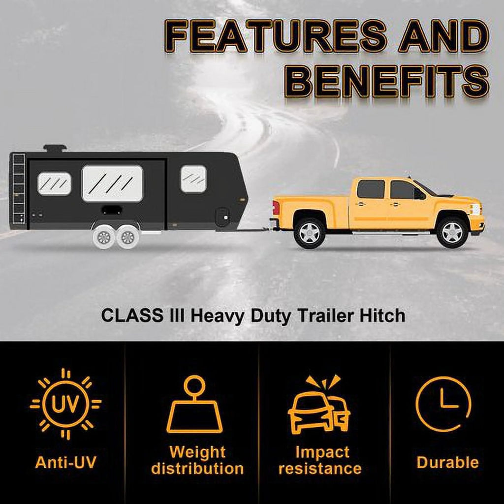 2" Class 3 Trailer Tow Hitch Receiver Steel Powder Coated S49821