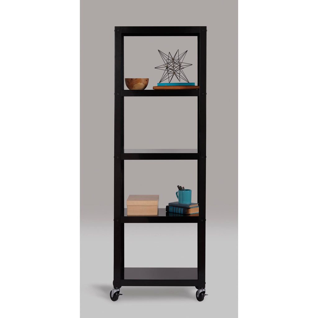 Black 5-Shelf Bookcase Cart I538