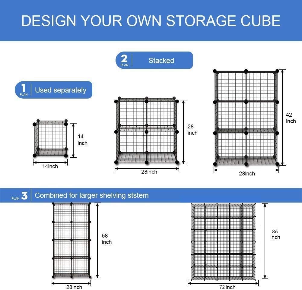 14x14 Wire Cube Storage 30-Cube Modular Shelving Unit N290543