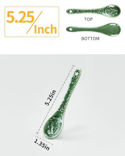 Green Ceramic Spoons Set of 6 G678919