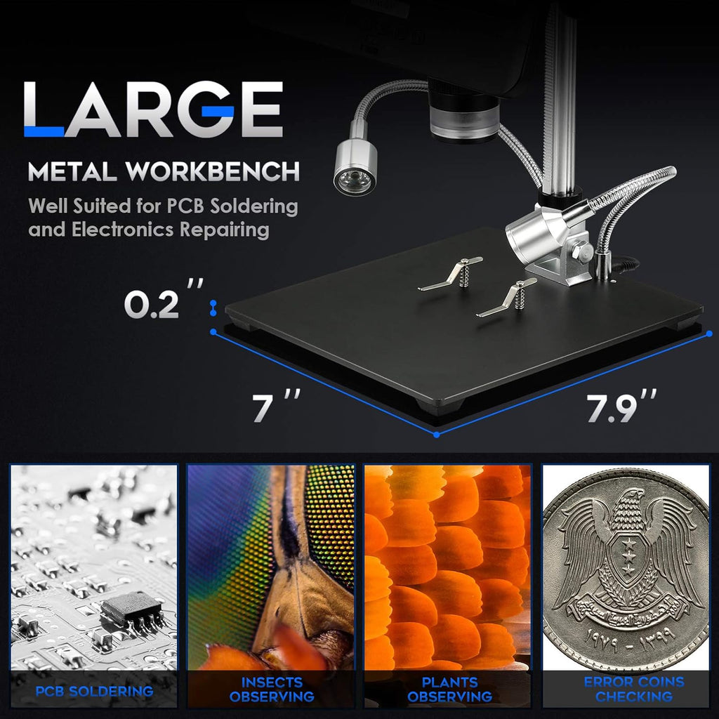 8.5'' Digital Microscope 50X-1300X with 12MP Camera J129
