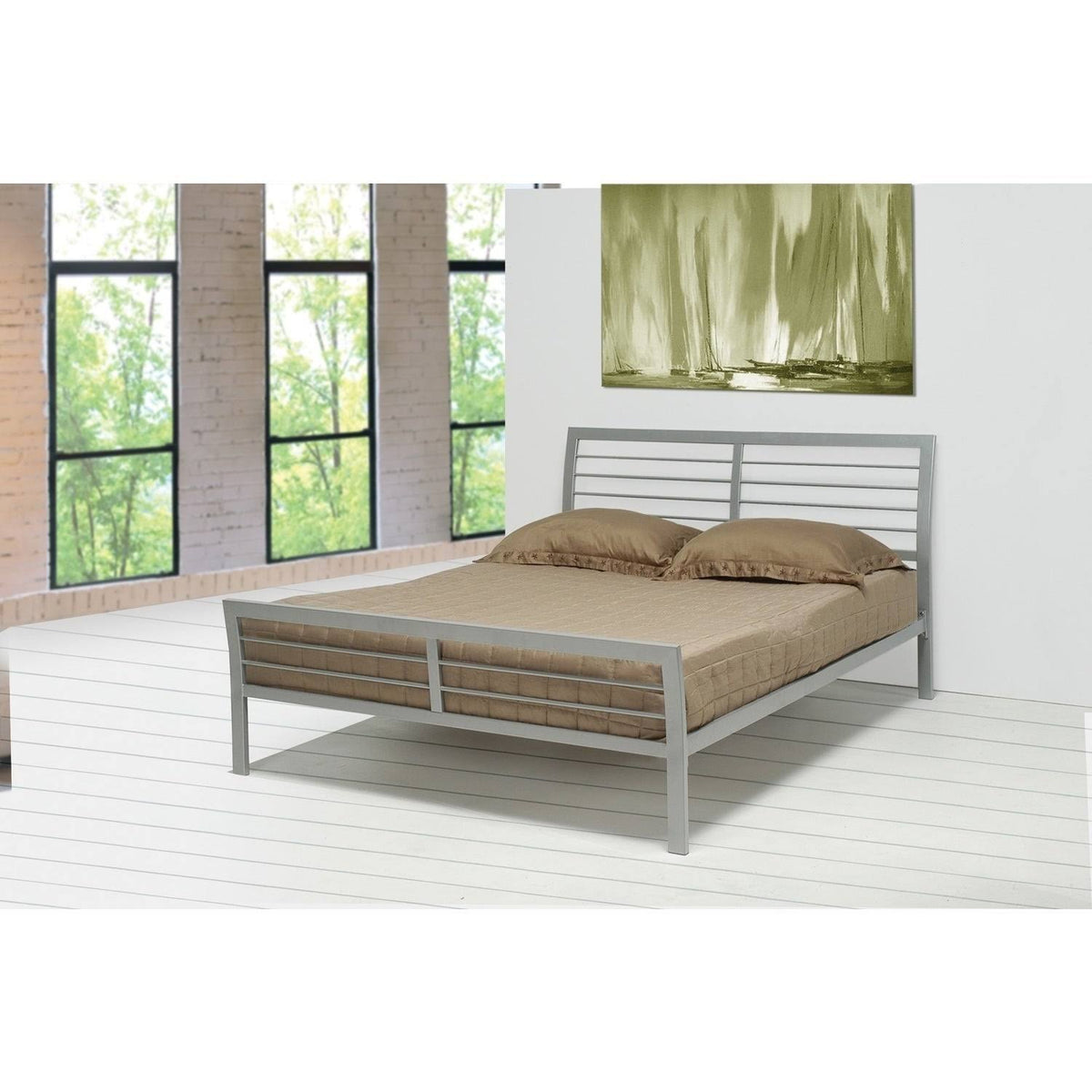 Silver Metal Bed (Full) Q288589