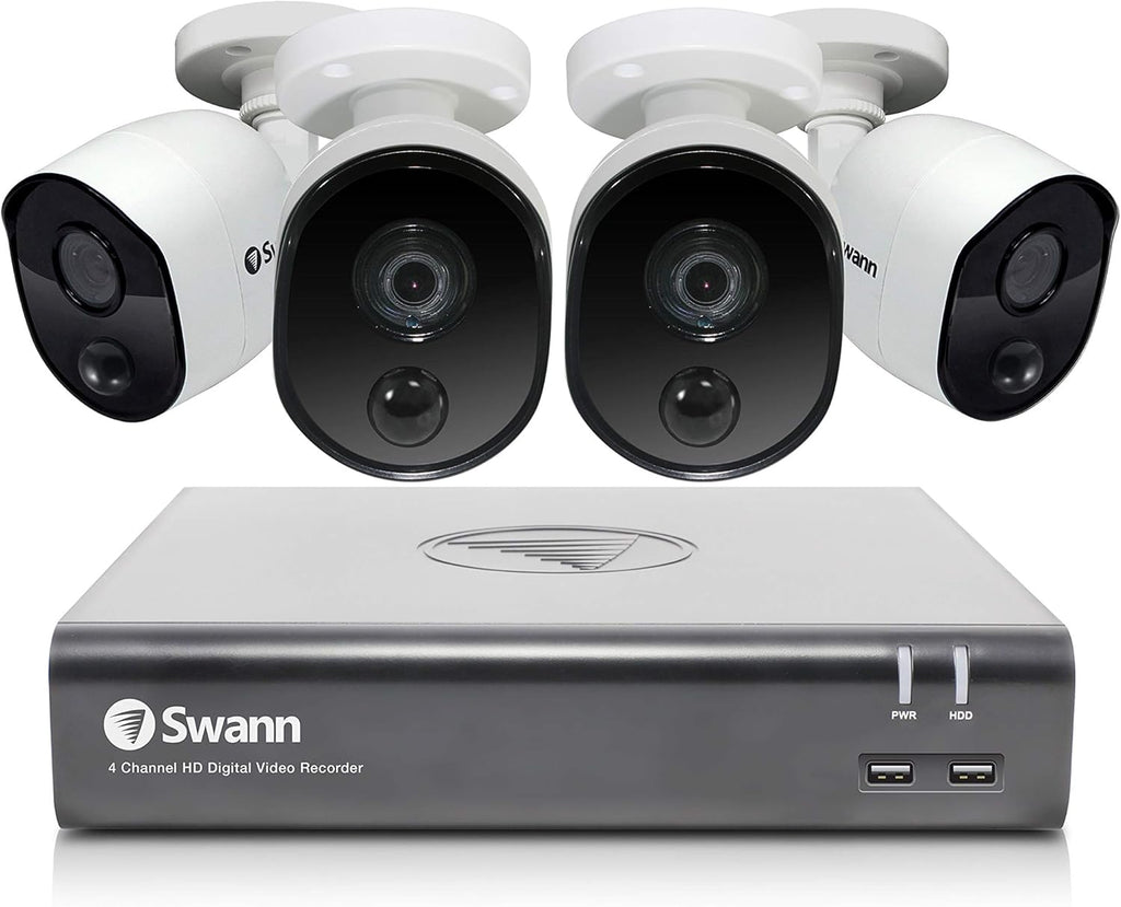 Black 4 Channel 4 Cameras DVR CCTV Security Camera System P765182