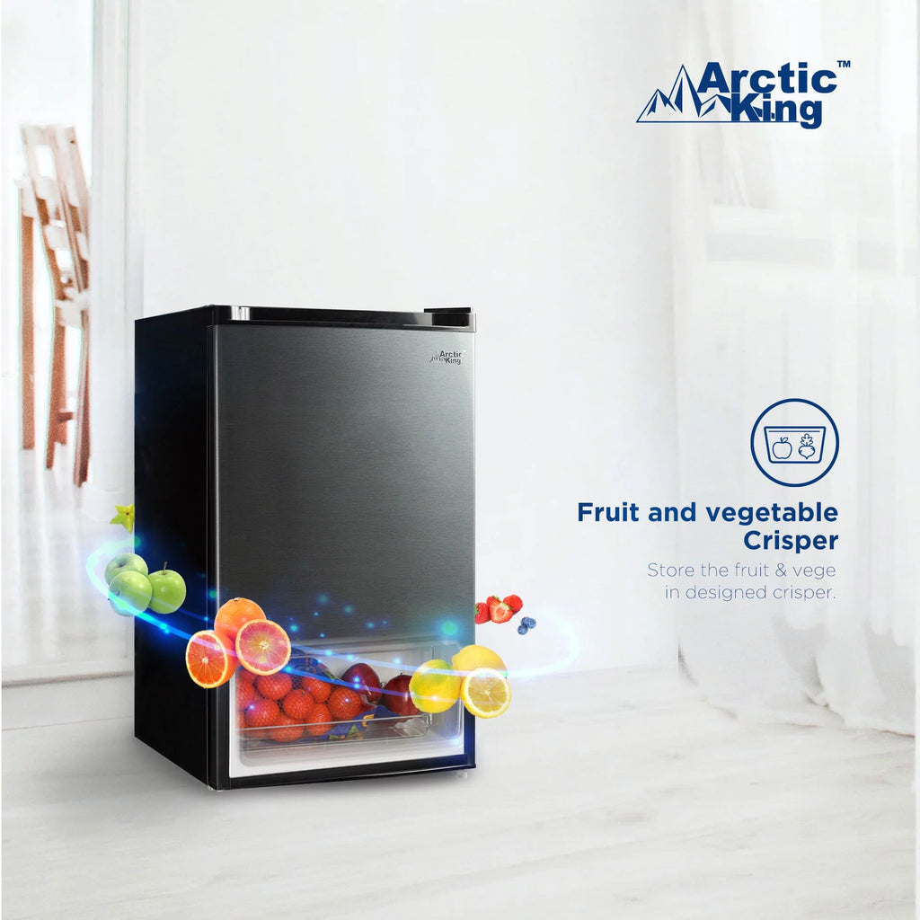 4.4 Cu ft Black Stainless Steel Look Mini Fridge U137