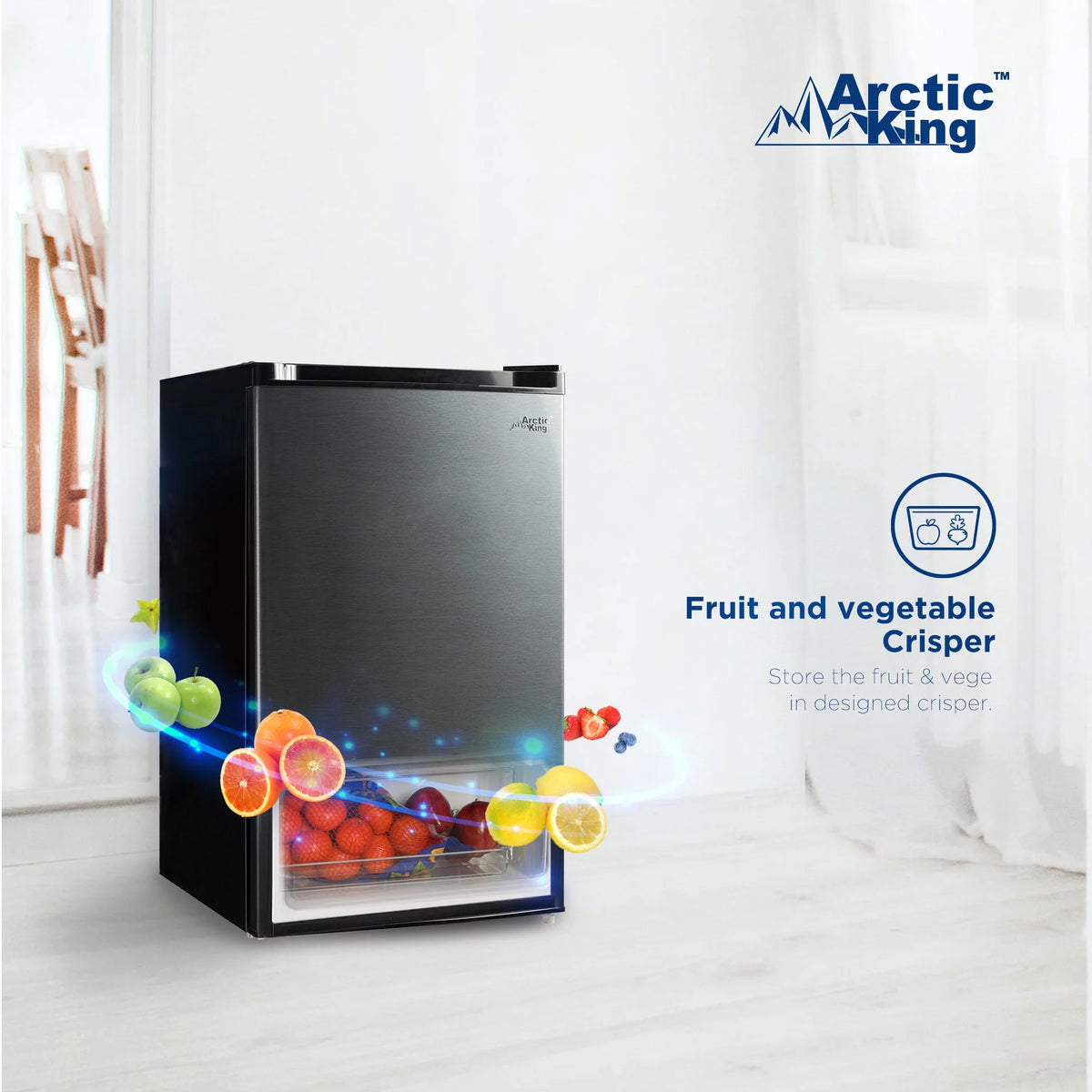4.4 Cu ft Black Stainless Steel Look Mini Fridge U137