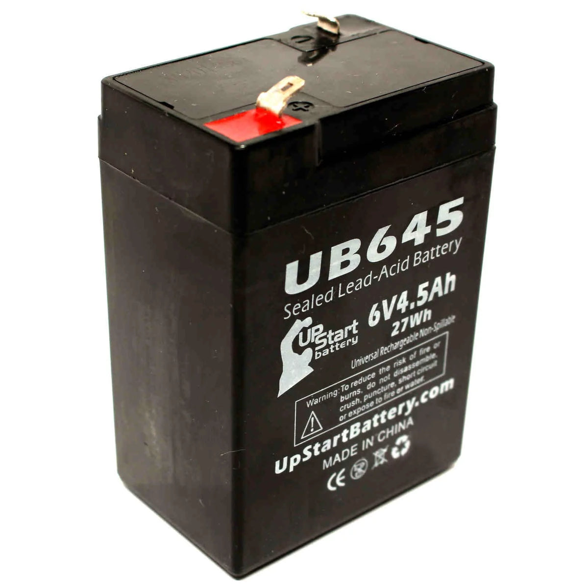 4x Pack 6V 4.5Ah Sealed Lead Acid Battery with F1 to F2 Terminal Adapters C1387