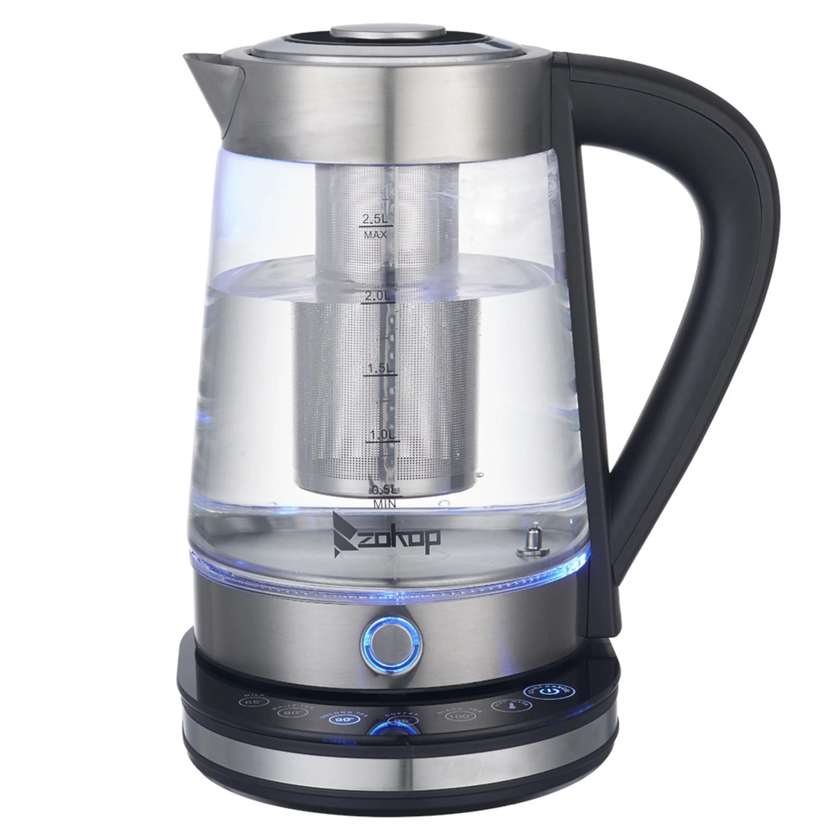Black 2.5L Stainless Steel Electric Glass Kettle I4606
