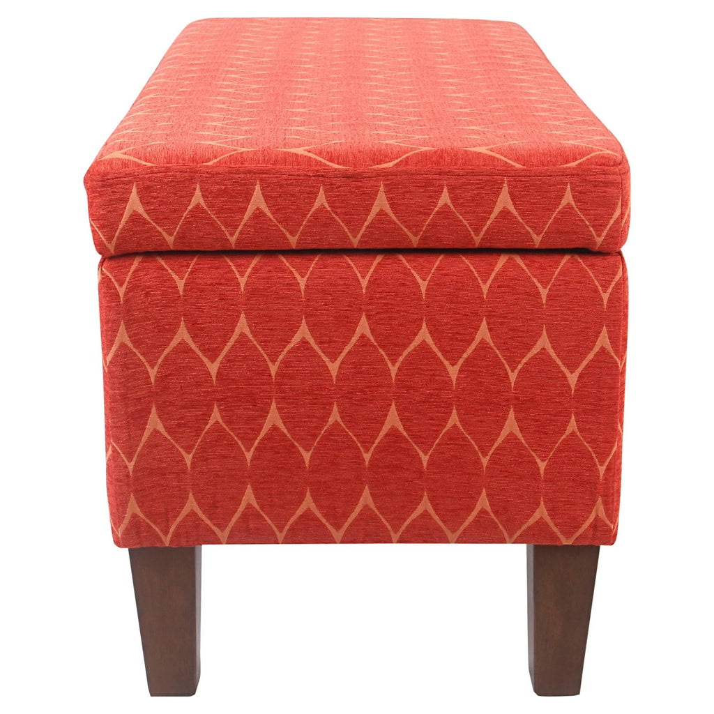 Orange Textured Storage Bench L18171