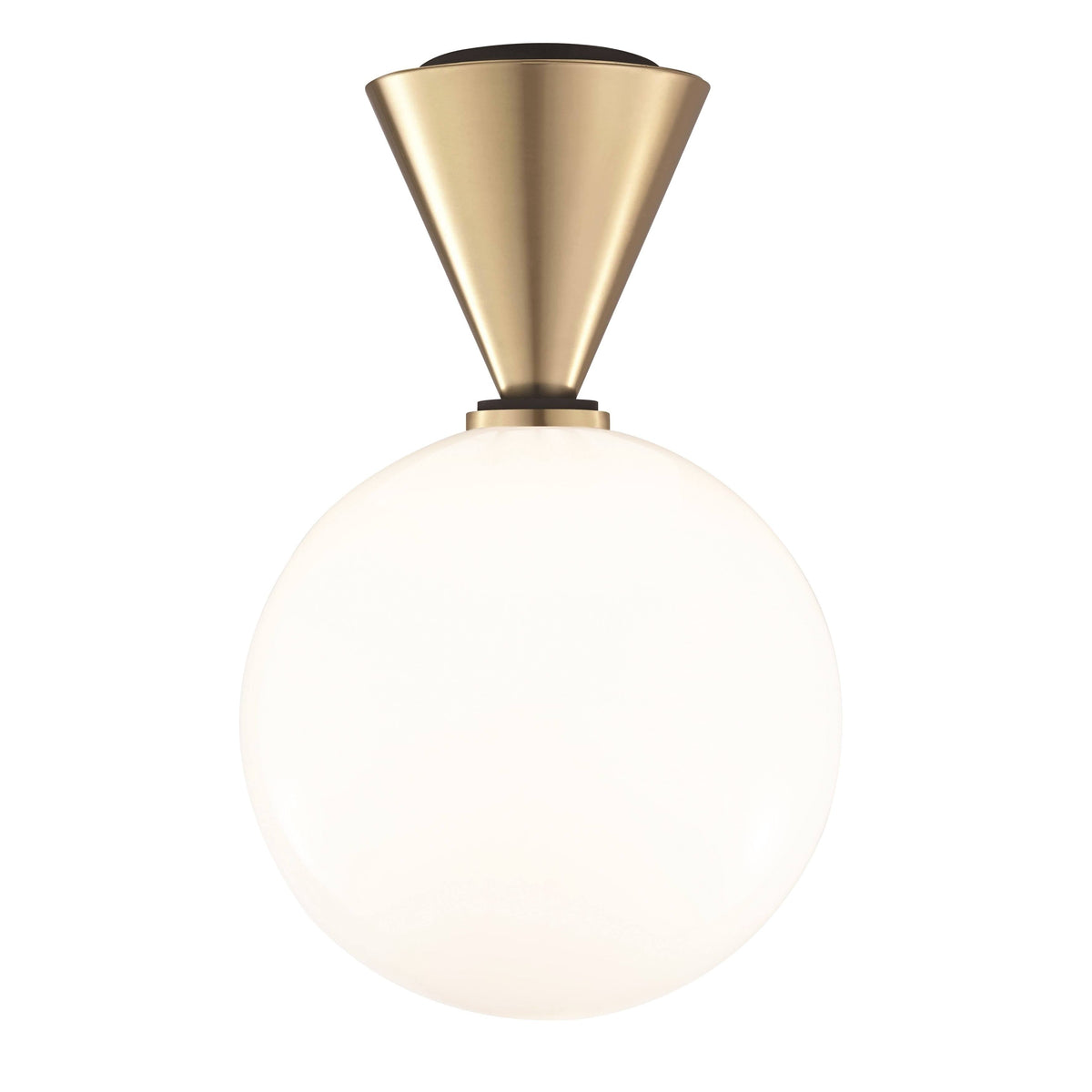 Aged Brass/Black Large Flush Mount Light E27756