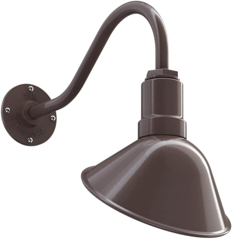 Red 9 inch Dome 11 inch Gooseneck Store Sign Light V45284