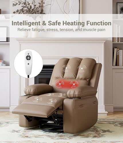 Oversized Grey Recliner Chair with Heat and Massage M52193