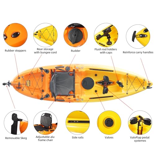 9ft Modular Kayak with Pedal Drive Sit On Top Fishing Kayak M279