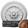 15 3/4 inch x 1 7/8 inch Hand-Painted Polished Copper Ceiling Medallion V62446