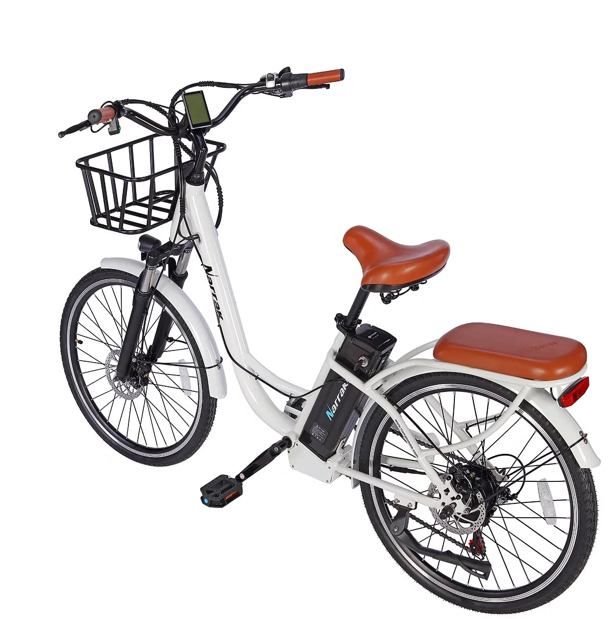 350W 36V 10Ah 26" Step-Thru Electric Bicycle with Removable Battery and Front Basket N547