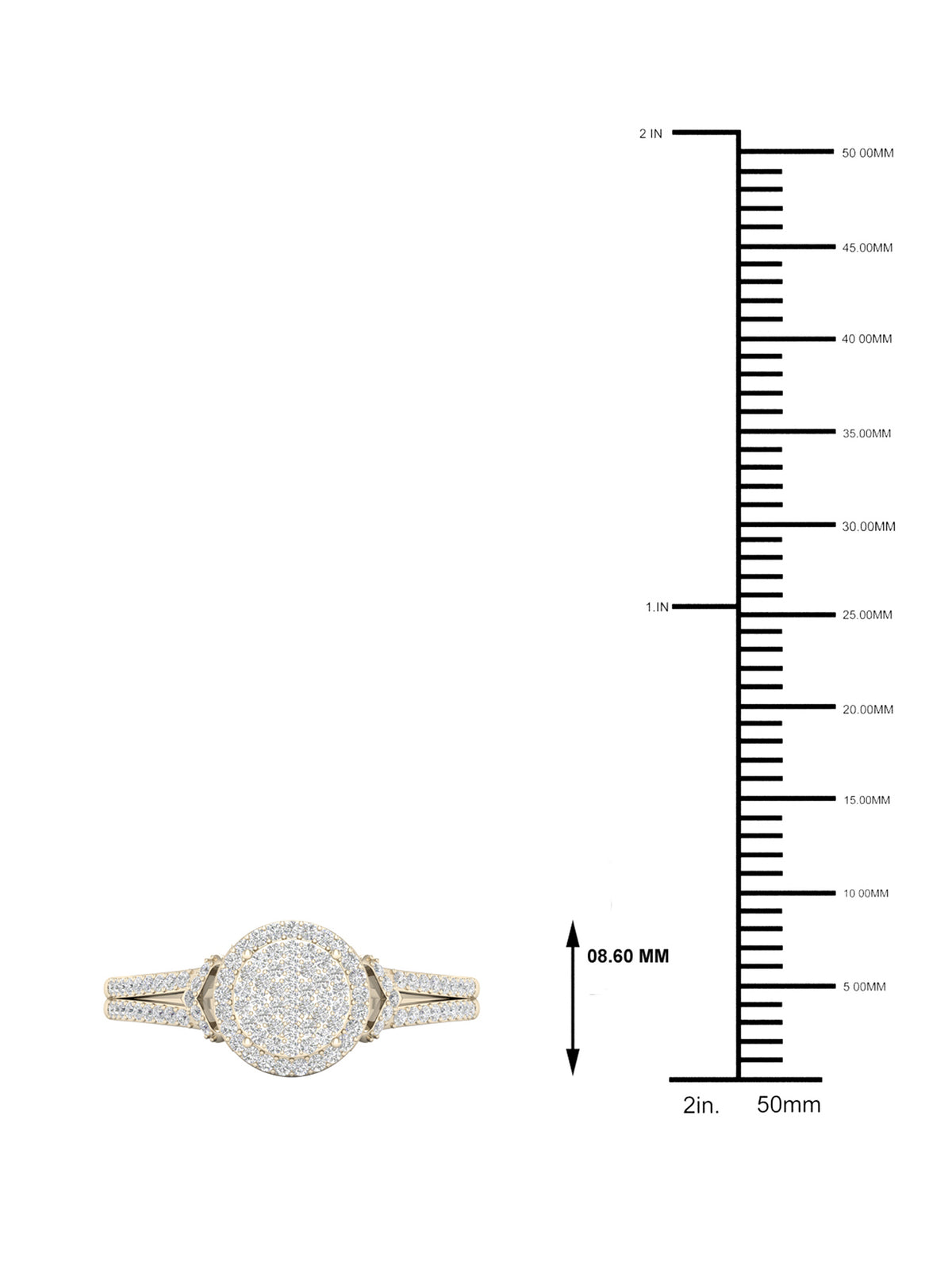 1/4Ct TDW Diamond 10K Yellow Gold Halo Engagement Ring H22692